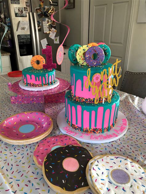 Colorful And Fun Donut Themed First Birthday Cake