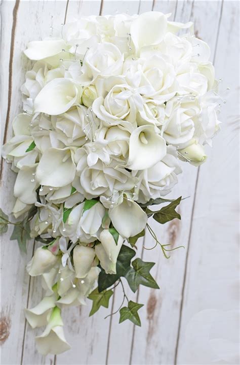 Natural Touch Off White Real Touch Calla Lilies And Roses