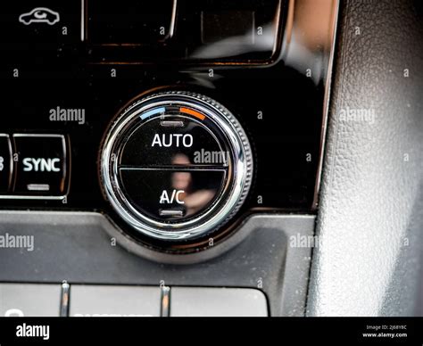 Air Conditioning Control Dial On The Dashboard Fascia Of A Luxury