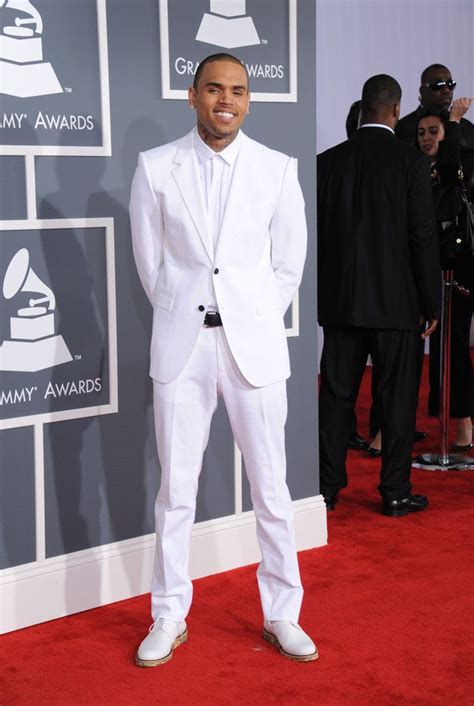 Grammys 2013 Who Wore What Grammys 2013 Chris Brown