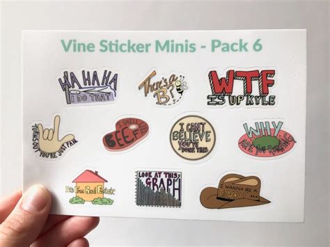 Mini Vine Stickers Pack 6 Small Vine Stickers For Phone Etsy