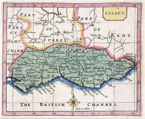 Sussex Map Antique Maps Map