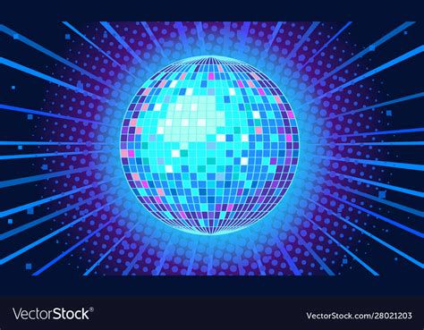 Blue Disco Ball Background Royalty Free Vector Image