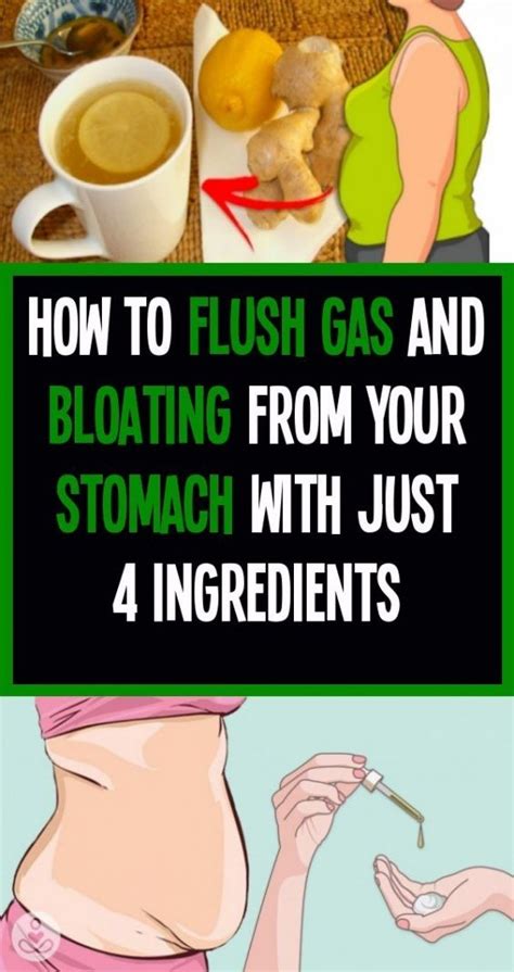 How To Flush Gas And Bloat With Just 4 Ingredients In 2020 Relieve Gas And Bloating Stomach