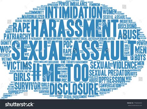 Sexual Assault Word Cloud On White Stock Vector Royalty Free