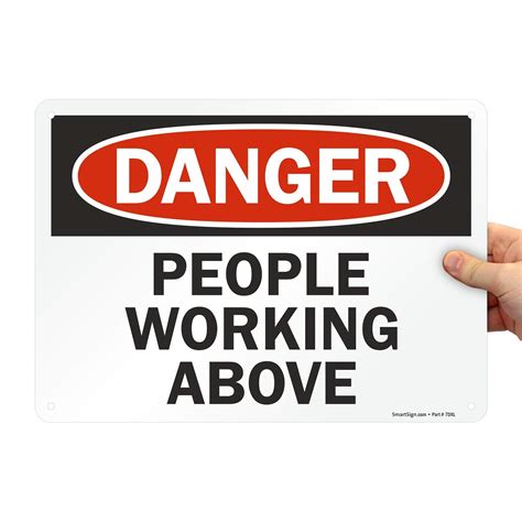 smartsign danger people working above sign 10 x 14 plastic office products