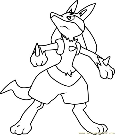 Mega Lucario Coloring Pages Coloring Home