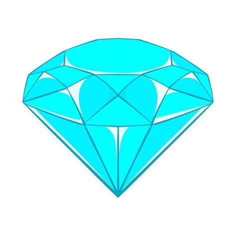 Premium Vector Diamond Icon In Cartoon Style Isolated On White
