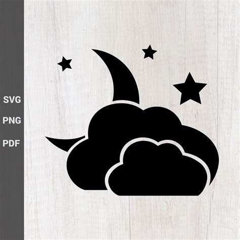 Moon And Stars Svg Night Sky In Celestial Good Night Style For Home