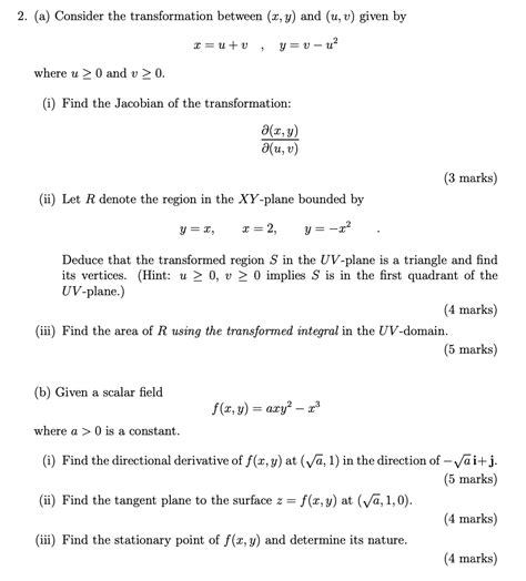 solved a consider the transformation between x y and