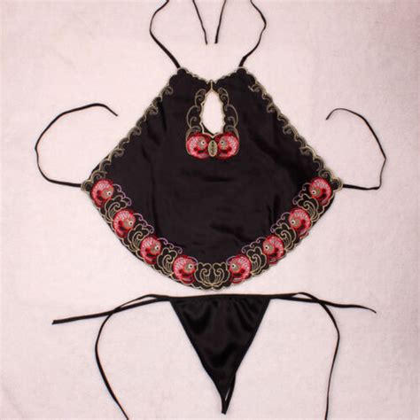 Women Sexy Lingerie Chinese Satin Bellyband Halterneck Dudou G String Nightwear Ebay