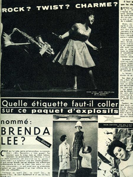 Brenda Lee 24 Heures à Paris Samedi 21 Avril 1962