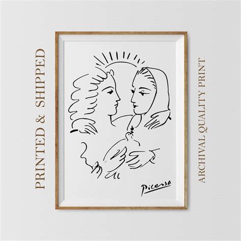 Pablo Picasso Friendship Wall Art Poster Picasso Womans Face Etsy France