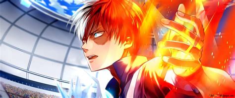 My Hero Academia The Flame Hero Shoto Todoroki Hd Wallpaper Download