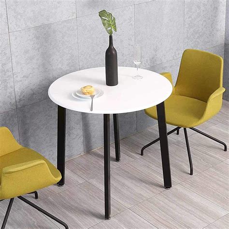 Fitueyes Round Dining Table For Small Spaces Whiteblack