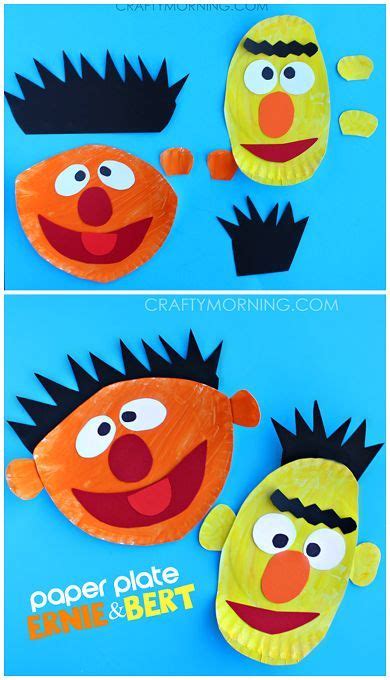 Ernie And Bert Paper Plate Crafts For Kids Sesame Street Art Projects