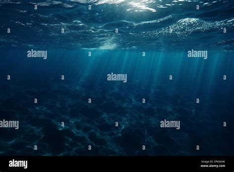 Dark Blue Ocean Surface Seen From Underwater Stock Photo Alamy