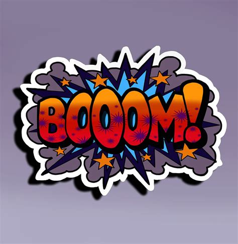 Sticker Boom Explosive Sticker Boom Sticker Comic Sticker Etsy
