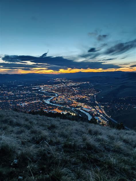 Dusk In Missoula From The Top Of Mt Sentinel Rmontana