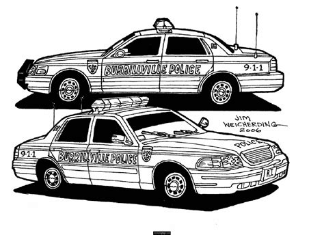 Coloriage voiture, voiture de police, hélicoptère, bus, camion, avion et autres véhicules ! Coloriages Voiture de police (Transport) - Album de coloriages