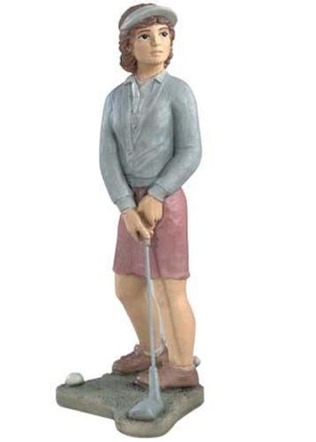 37 Nostalgic Golfer Woman Outdoor Concrete Garden Statue Golf