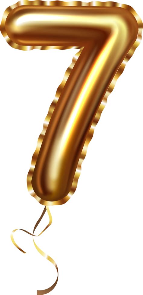 Free Golden Balloon Number Seven 11356747 Png With Transparent Background