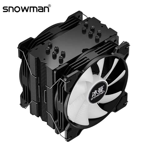 Snowman 6 Heat Pipes Cpu Cooler Argb 120mm Pwm 4 Pin Pc Fan Quiet Intel