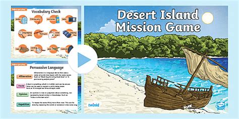 Persuasive Language Desert Island Mission Game Twinkl