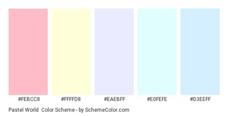 Find color code for the color pastel blue in color model/space like hex rgb cmyk hsl hsv/hsb hyz cmy. Pastel World Color Scheme » Blue » SchemeColor.com