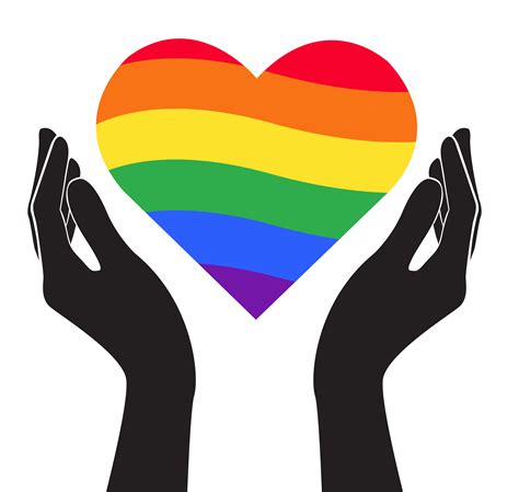 hand holding heart rainbow flag lgbt symbol 533157 vector art at vecteezy
