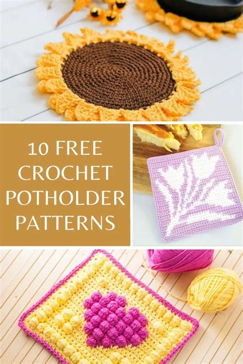 10 Free Crochet Potholder Patterns Made By Gootie