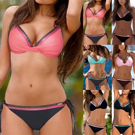 Buy Women Bandeau Bandage Bikini Set Push Up Brazilian Swimwear