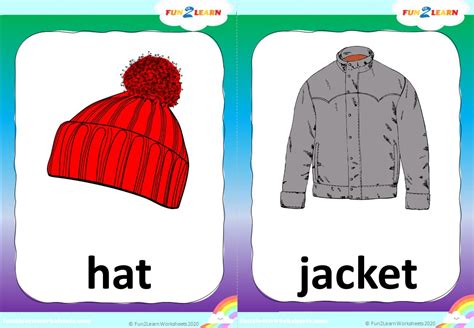 Put On My Hat Winter Clothing Song Flashcards Fun2learn