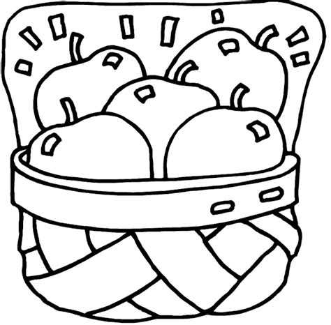 Apples In A Basket Coloring Pages