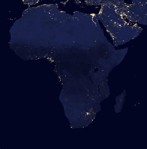 Africa At Night Satellite Image Photograph By Science Photo Library