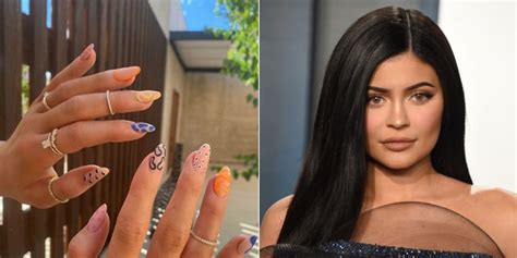 Kylie Jenners Mismatched Nail Art Manicure Popsugar Beauty