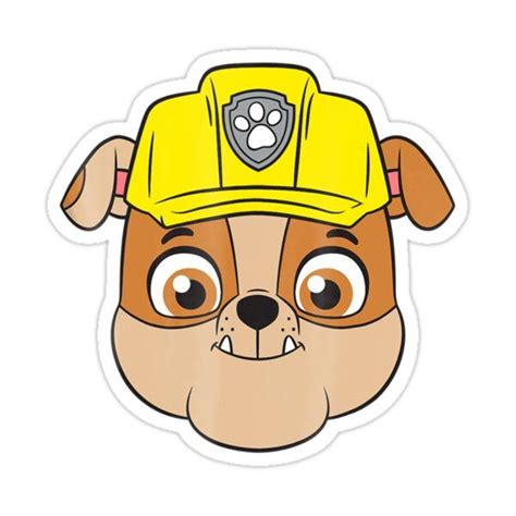Paw Patrol Rubble Face Sticker By Timothydias In 2022 Paw Patrol