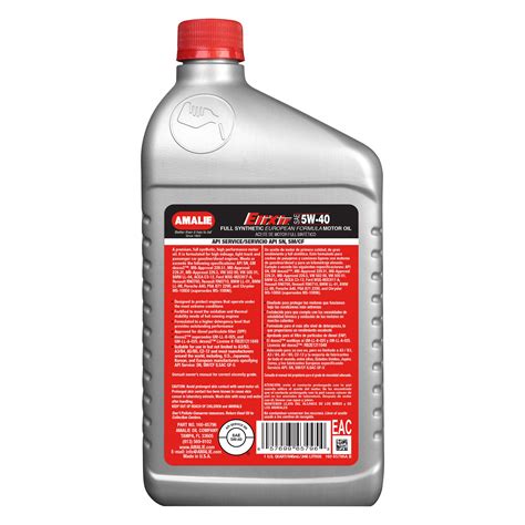 Amalie Oil Elixir Sae 5w 40 Full Synthetic Dexos2 Motor Oil