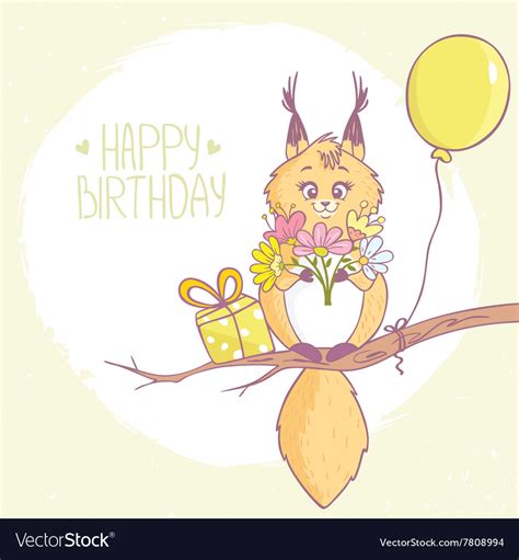 Squirrel Happy Birthday Royalty Free Vector Image