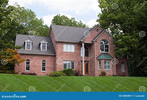 Brick Country Home In Fall Stock Image Image Of Architectural 33844811
