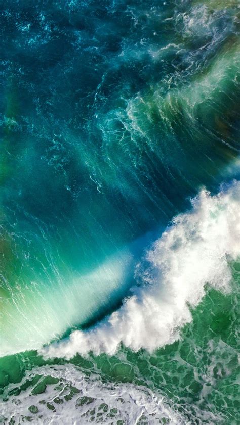 壁纸 蓝色的大海，波浪，水，泡沫，顶视图 5120x2880 Uhd 5k 高清壁纸 图片 照片