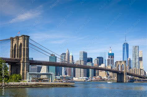 Scenic View Of Brooklyn Bridge And The Lower Manhattan Skyline On A