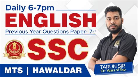 Ssc Mts Havaldar English Previous Year Questions English