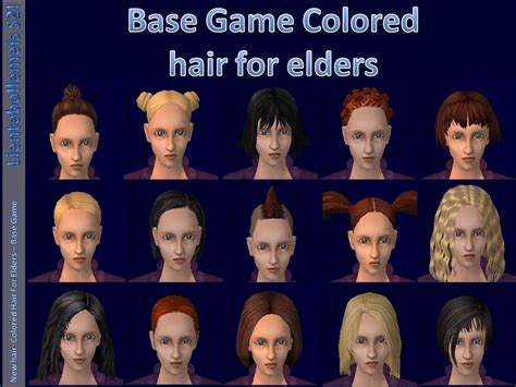 Mod The Sims New Hair Colored Hair For Female Elders Base Game