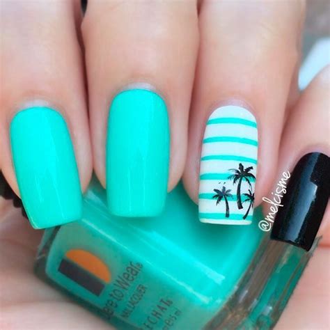 25 Cool Tropical Nails Designs For Summertime Tree Nails Tropical