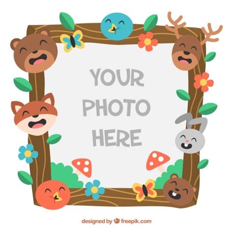 Free Vector Frame With Nice Animals