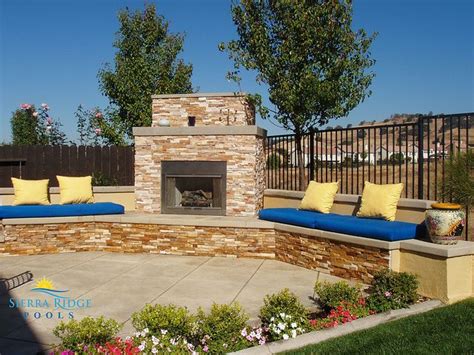 Outdoor Fireplace With Bench Seating Backyard Fireplace Outdoor