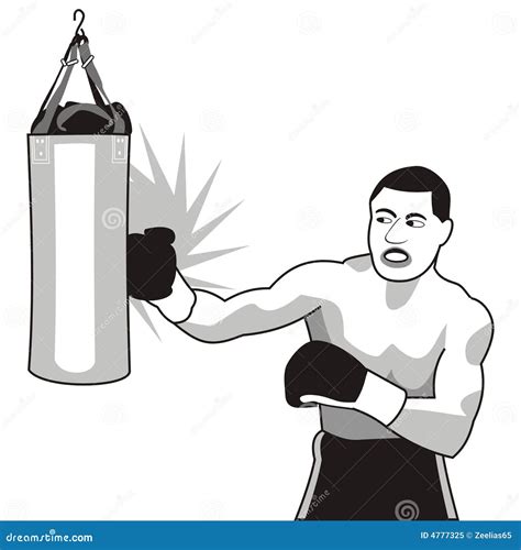 Boxer And Punching Bag Stock Vector Illustration Of Beating 4777325