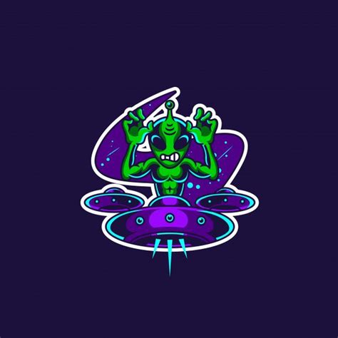 Alien Mascot And Esport Gaming Logo Premium Vector Esports Logo Game