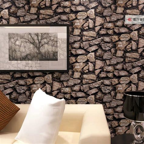3d Antique Brick Stone Design Wallpaper Roll Modern